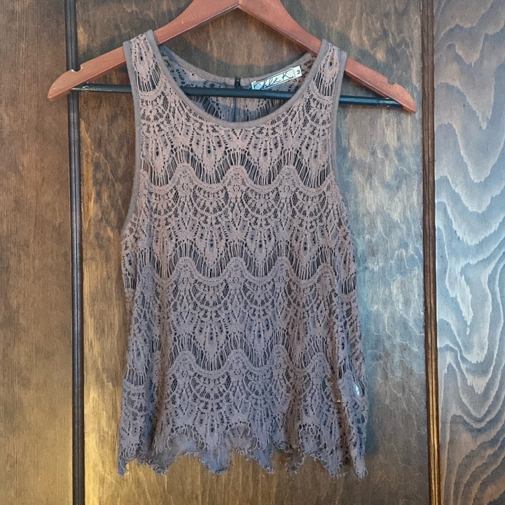 Chloe K Med cropped crochet tank from Nordstrom